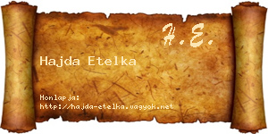Hajda Etelka névjegykártya